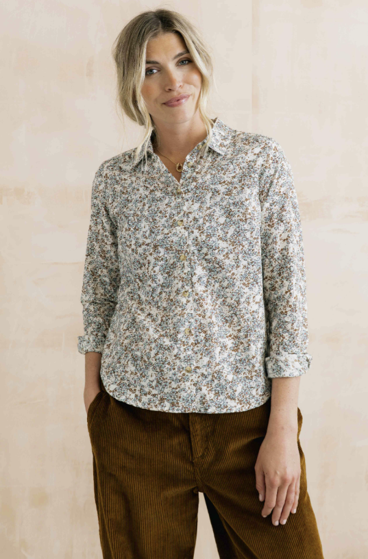 Lily & Me Patsy Organic Ditsy Shirt Powder Blue