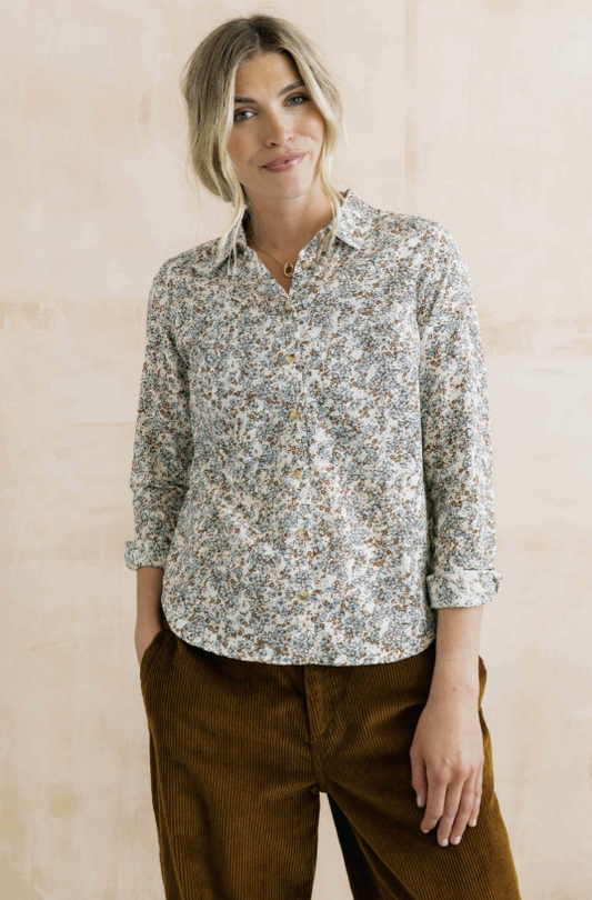 Lily & Me Patsy Organic Ditsy Shirt Powder Blue