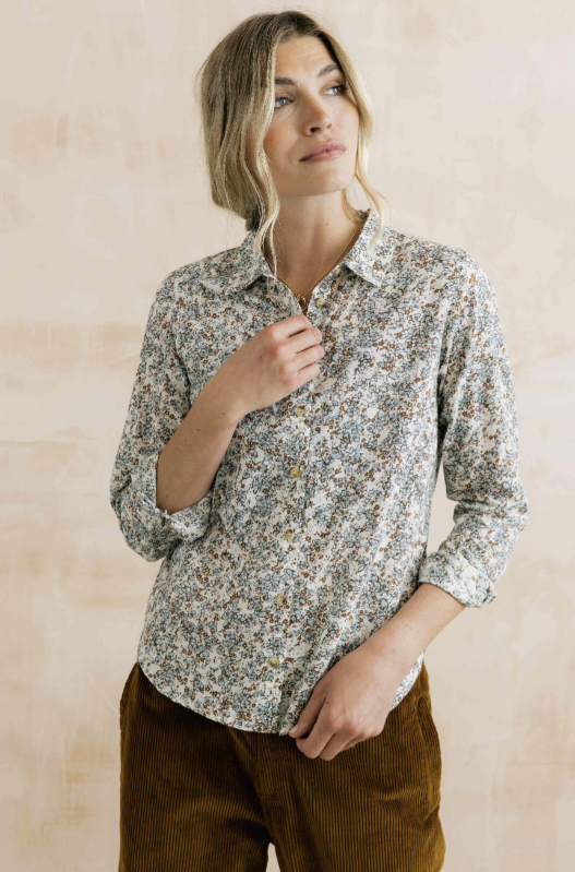 Lily & Me Patsy Organic Ditsy Shirt Powder Blue