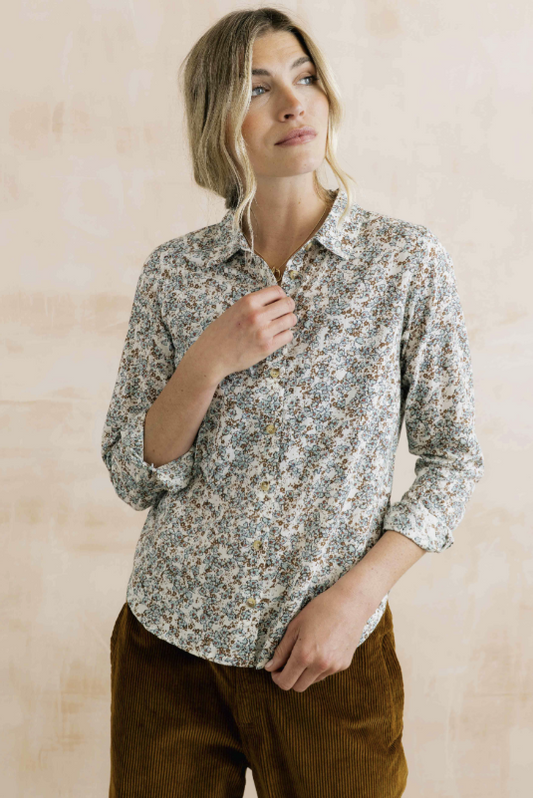 Lily & Me Patsy Organic Ditsy Shirt Powder Blue