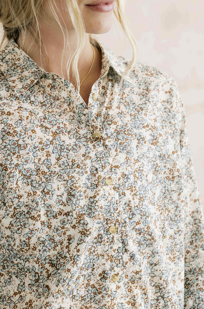 Lily & Me Patsy Organic Ditsy Shirt Powder Blue