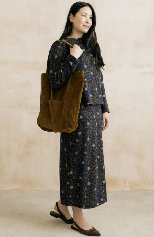 Lily & Me Melissa Floral Print Midi Skirt Burnt Caramel