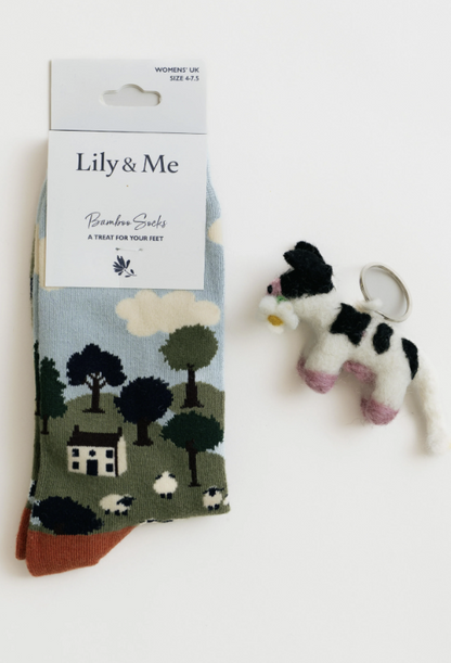 Lily & Me Country Scene Sock Gift Box