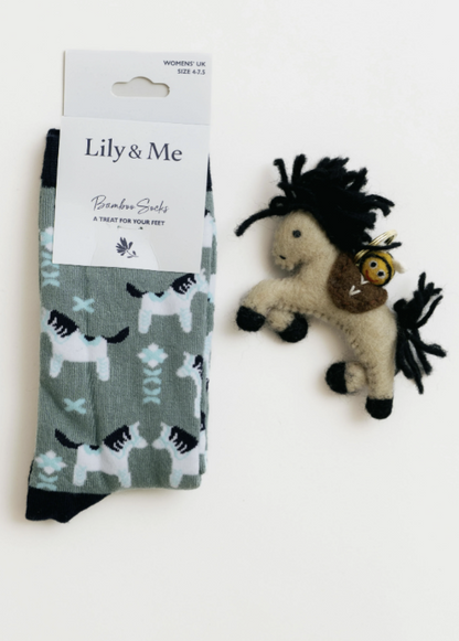 Lily & Me Folk Horse Sock Gift Box
