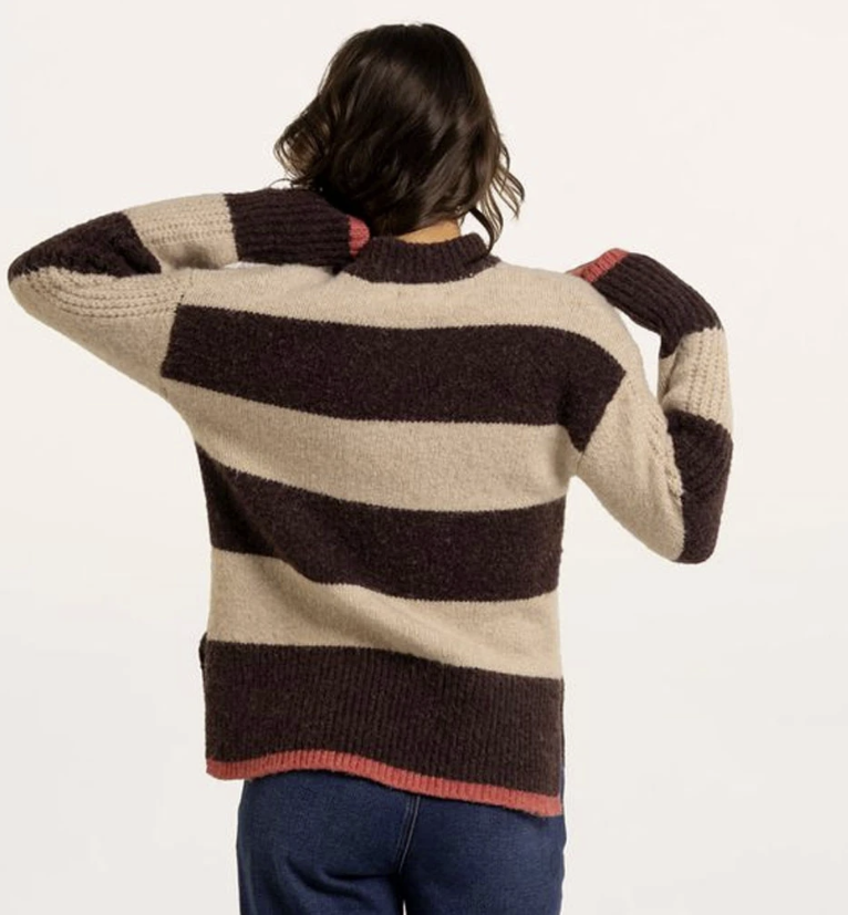 Brakeburn Eira Stripe Knitted Jumper Brown