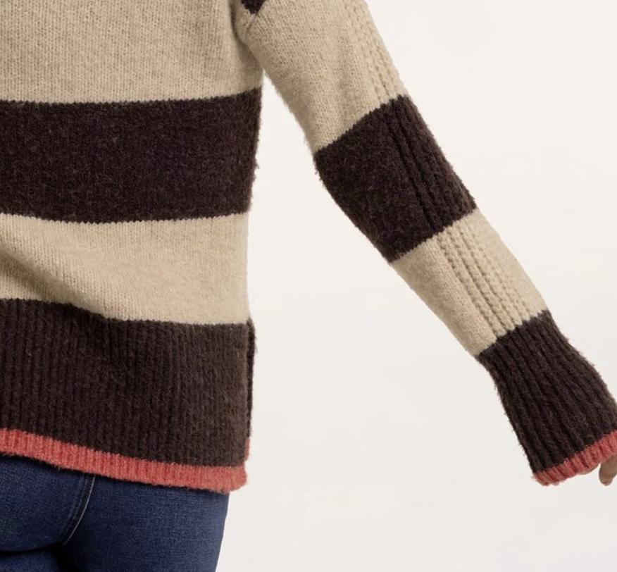 Brakeburn Eira Stripe Knitted Jumper Brown