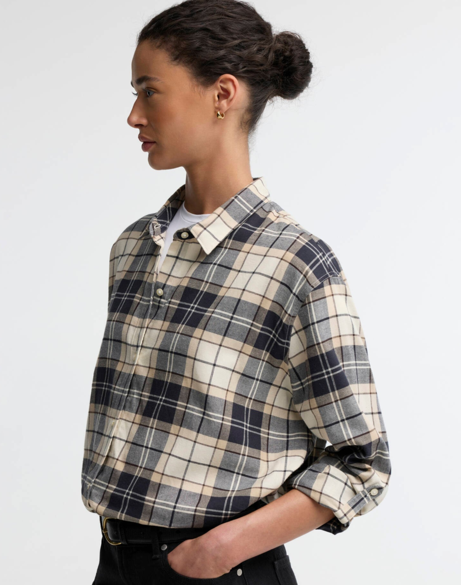 Barbour Elishaw Relaxed Long Sleeve Shirt Light Birchwood Tartan