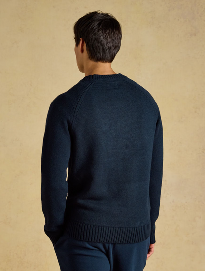 Joules Intarsia Crew Neck Fish Jumper Navy