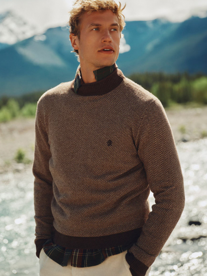 Joules Highland Roll Neck Jumper Brown