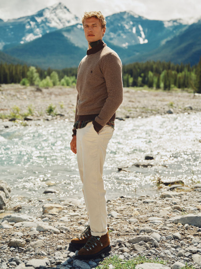 Joules Highland Roll Neck Jumper Brown