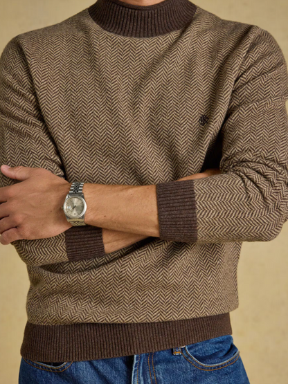 Joules Highland Roll Neck Jumper Brown