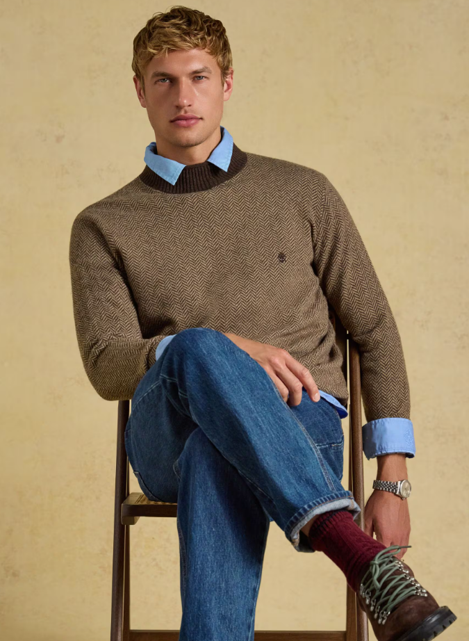 Joules Highland Roll Neck Jumper Brown