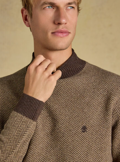 Joules Highland Roll Neck Jumper Brown
