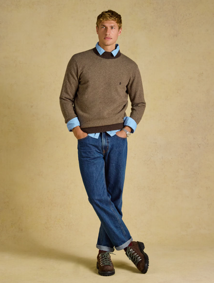 Joules Highland Roll Neck Jumper Brown