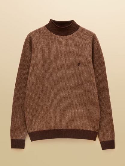 Joules Highland Roll Neck Jumper Brown