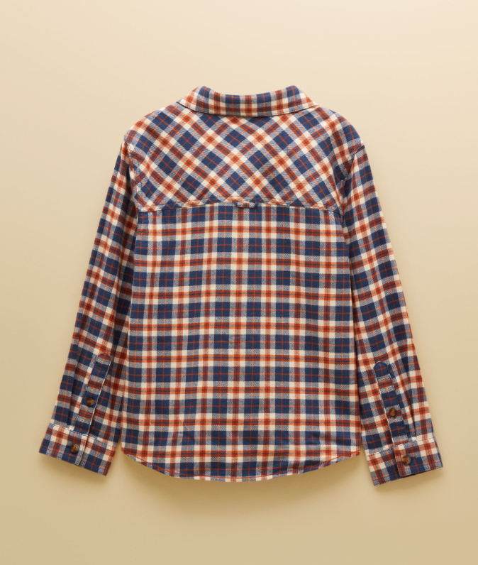 Joules Brushed Flannel Checked Shirt Burnt Orange