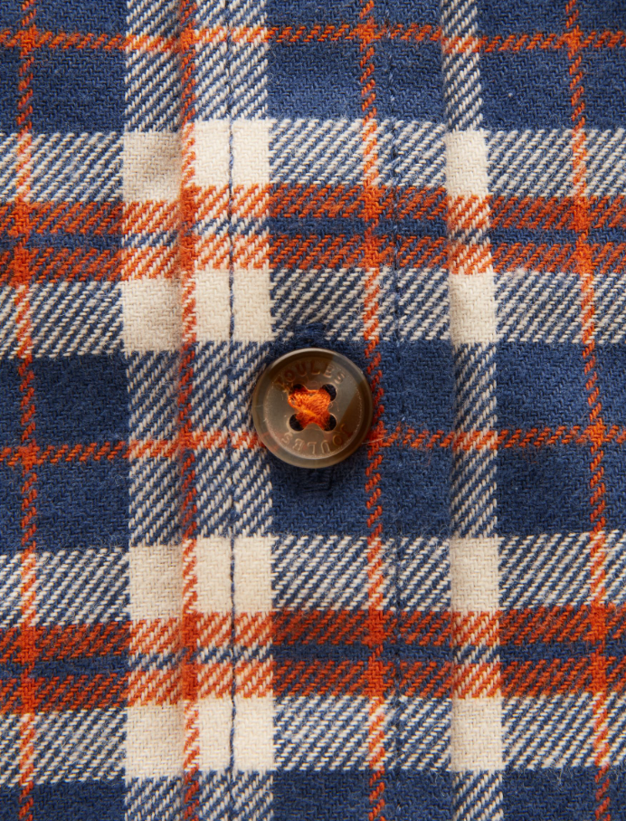 Joules Brushed Flannel Checked Shirt Burnt Orange