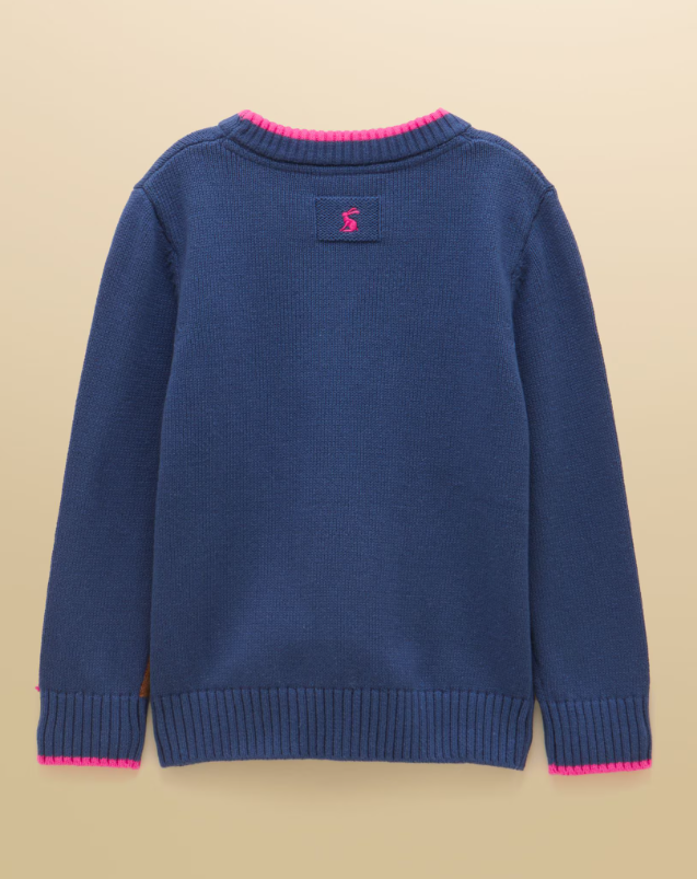 Joules Geegee Horse Intarsia Jumper Navy