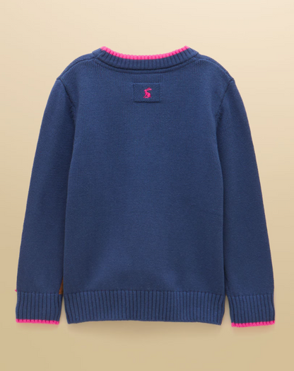 Joules Geegee Horse Intarsia Jumper Navy