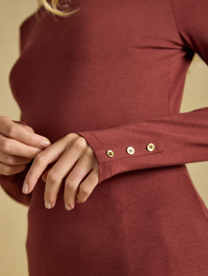 Joules Amy Jersey Top Rust Brown
