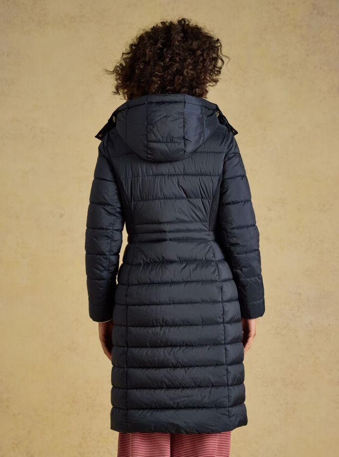 Joules Windborough Showerproof Longline Padded Coat Navy
