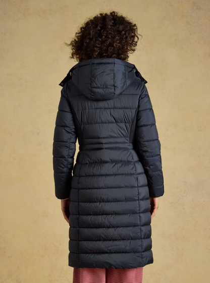 Joules Windborough Showerproof Longline Padded Coat Navy