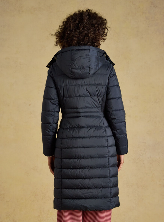 Joules Windborough Showerproof Longline Padded Coat Navy