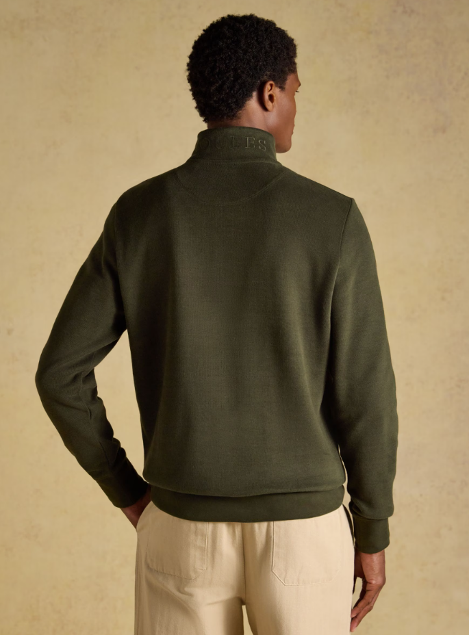 Joules Alistair French Ribbed 1/4 Zip Sweatshirt Green