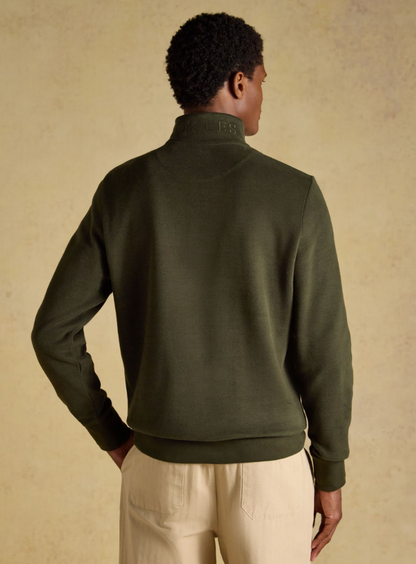 Joules Alistair French Ribbed 1/4 Zip Sweatshirt Green