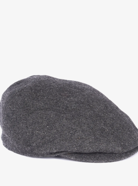 Barbour Barlow Flat Cap Grey Herringbone
