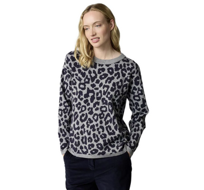 RedGreen Kettie Leopard Print Sweater Grey
