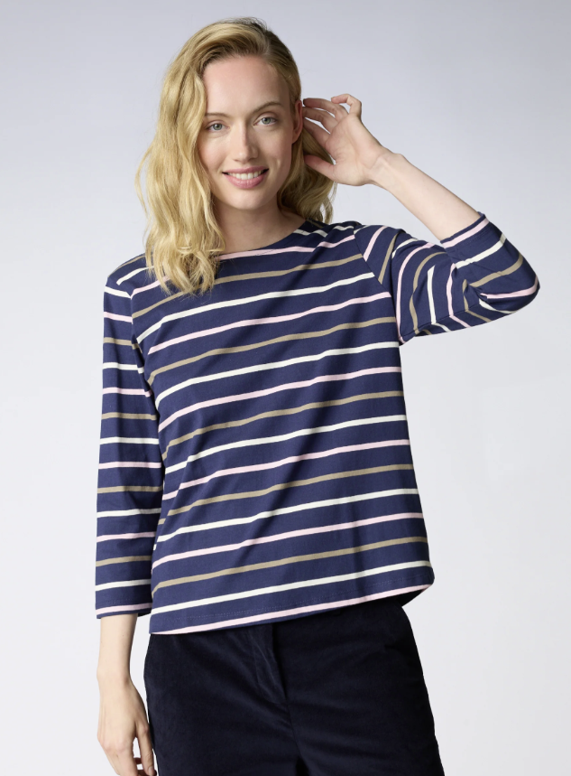 RedGreen Croco T-shirt Navy Stripe