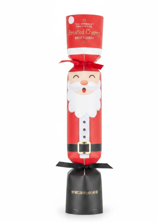 The Somerset Toiletry Co. Cherry Santa Bath Fizzer Cracker