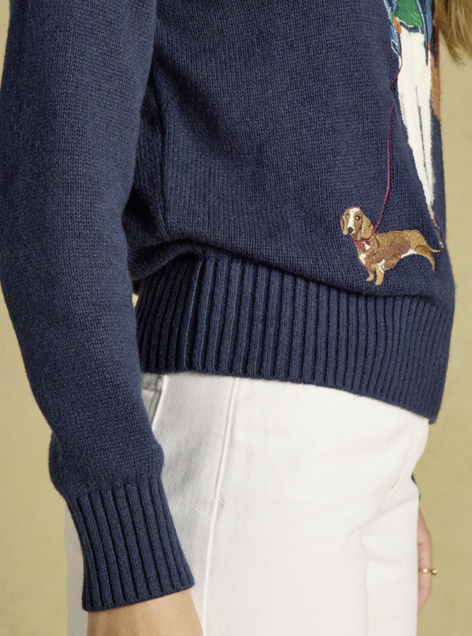Joules Jonty Fox Crew Neck Knitted Jumper Navy