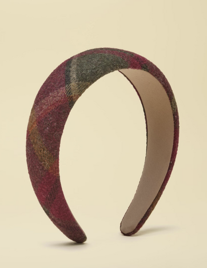 Joules Tessie Red Check Tweed Headband