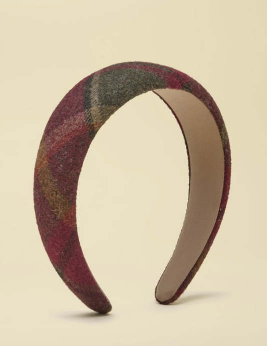 Joules Tessie Red Check Tweed Headband