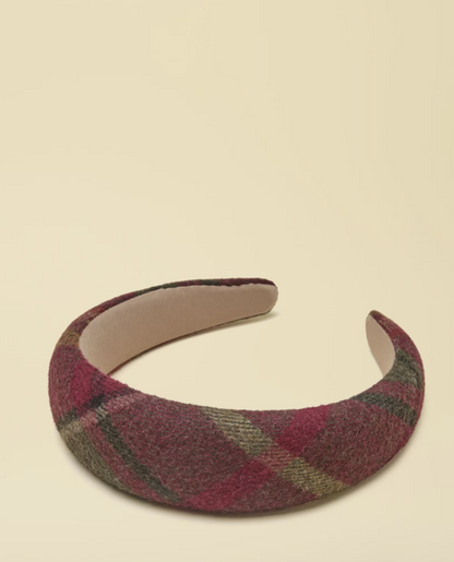 Joules Tessie Red Check Tweed Headband