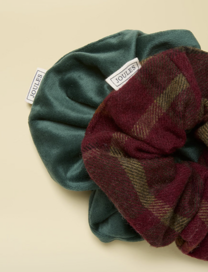 Joules Annika 2 Pack Scrunchies Red & Green