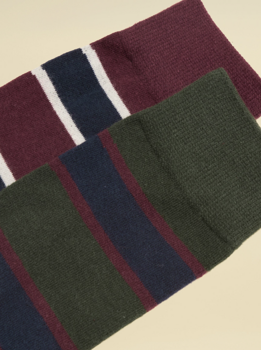 Joules Kingsbury Green Stripe Socks 2 Pack