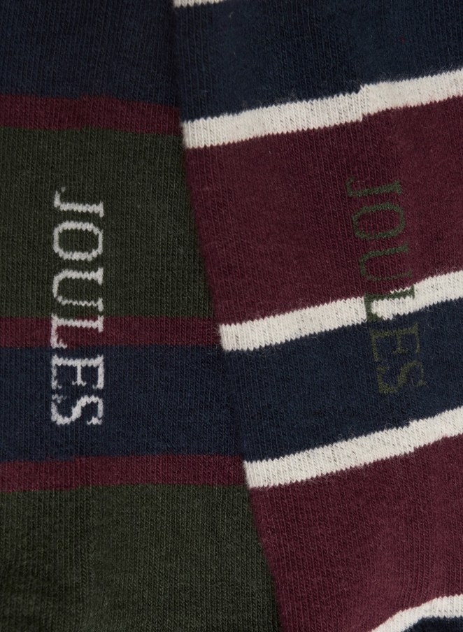 Joules Kingsbury Green Stripe Socks 2 Pack