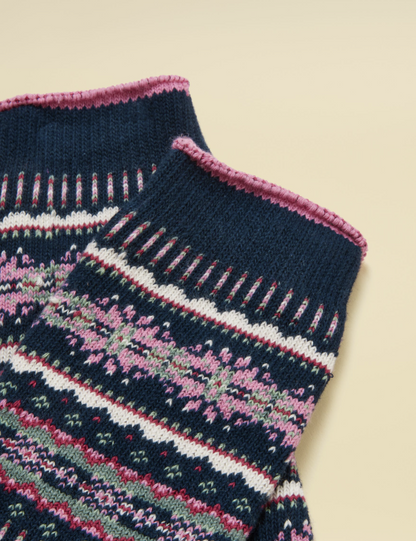 Joules Lucille Fair Isle Socks Navy