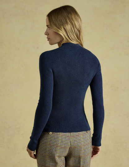 Joules Seamless Knitted Slim Fit Top Petrol