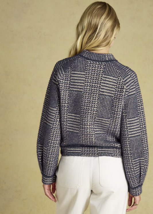 Joules Soft Touch Patterned Knitted Jacket Navy