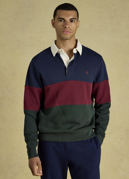 Joules French Rib Rugby Sweatshirt Green & Navy