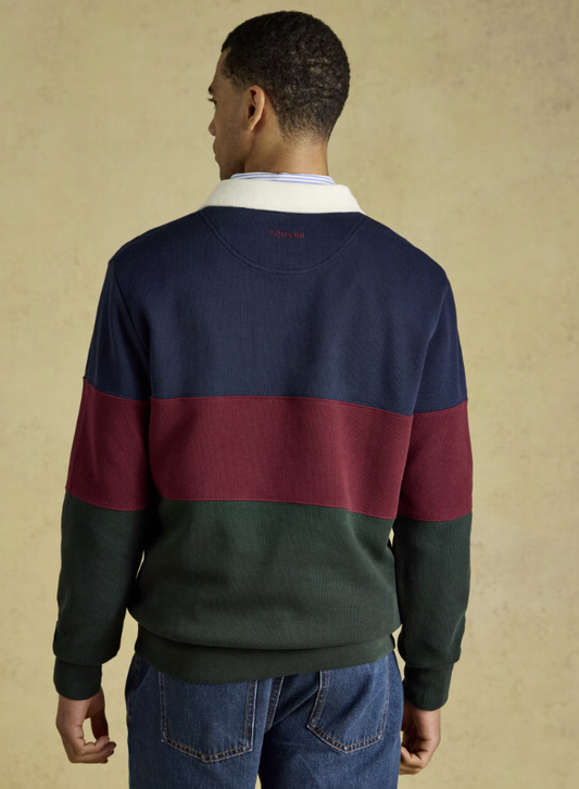 Joules French Rib Rugby Sweatshirt Green & Navy
