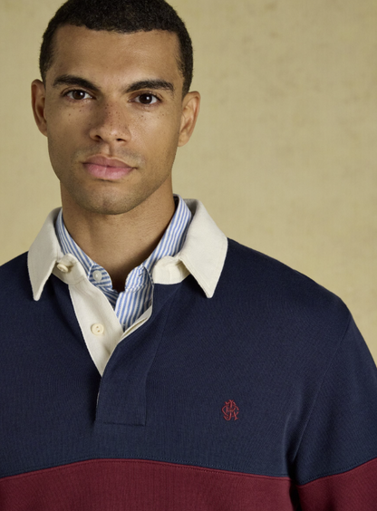 Joules French Rib Rugby Sweatshirt Green & Navy