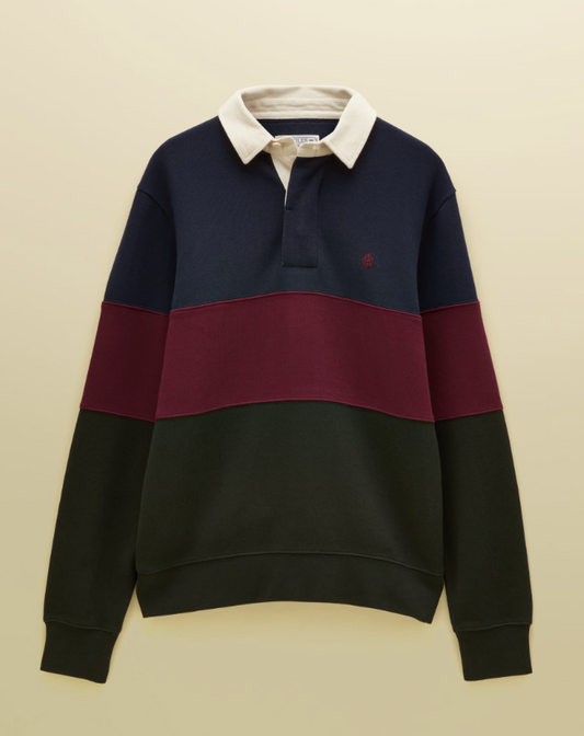 Joules French Rib Rugby Sweatshirt Green & Navy