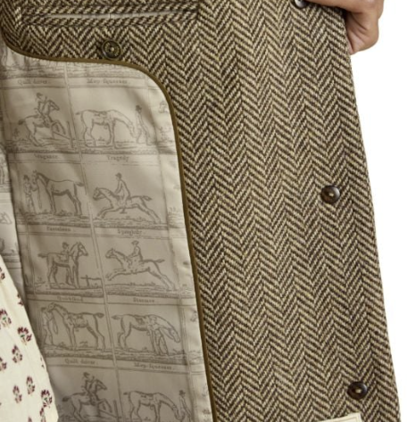 Joules Nehru Tweed Fitted Gilet Brown