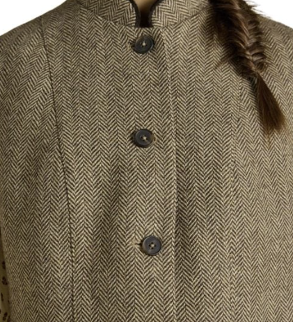 Joules Nehru Tweed Fitted Gilet Brown