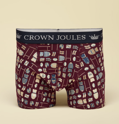 Joules Crown Joules Ruck and Roll Themed Boxer Shorts - 2 Pack